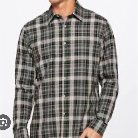 Jack Maverick Manhattan Poplin Long Sleeve Shirt Grey Plaid L Stitch Fix Nwt - Picture 1 of 3